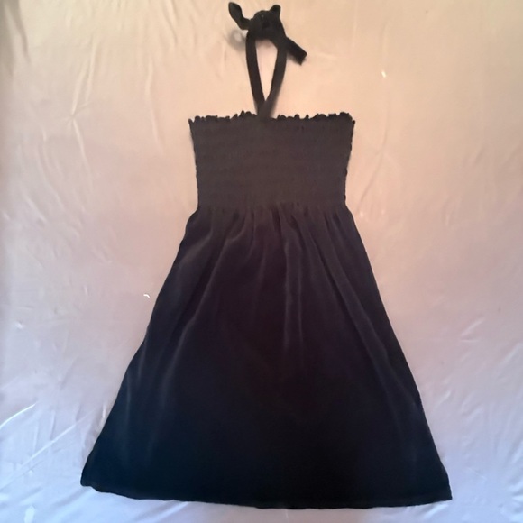 Juicy Couture Y2K Vintage Black Velour Strapless/Halter Dress/Coverup Size P/XS - Picture 3 of 9